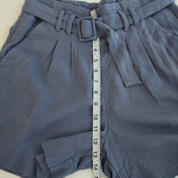 Abercrombie & Fitch Linen Blend High Waisted Belted Shorts Size Medium - Picture 10 of 10